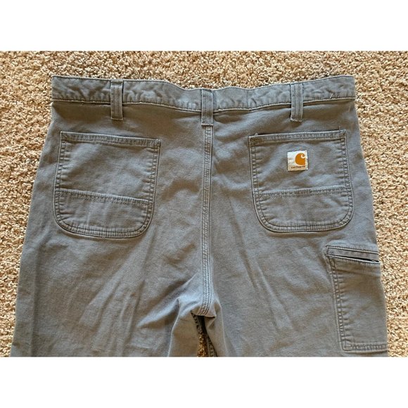 Carhartt Men's 40 Relaxed Fit Grey Canvas Carpenter Shorts 102514-039 EUC - Picture 7 of 11